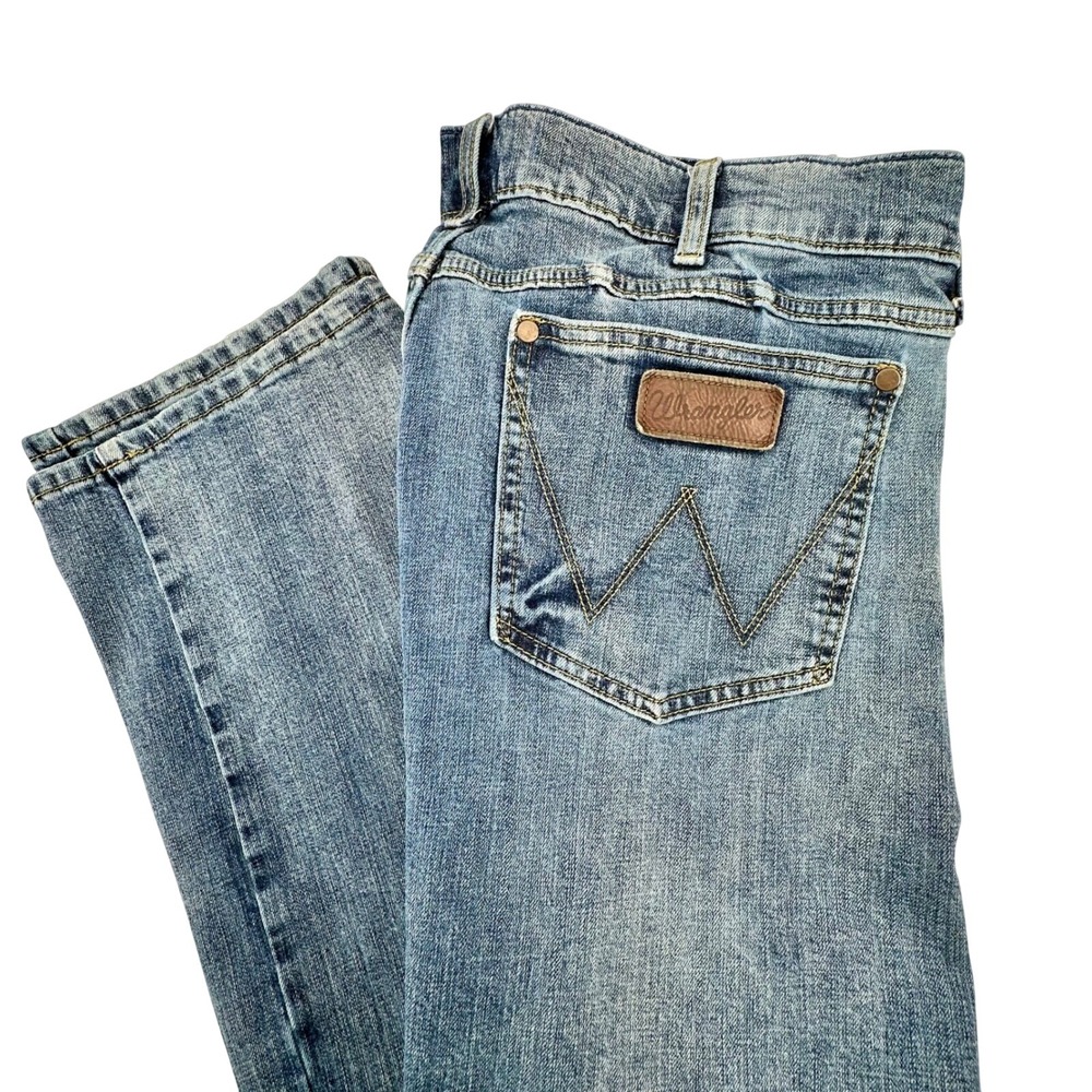 Wrangler Retro Slim Boot Mens Blue Med Denim Western 38x33 Jeans W70144569